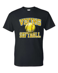 Youth - Viking Softball Distressed Gildan DryBlend Short Sleeve