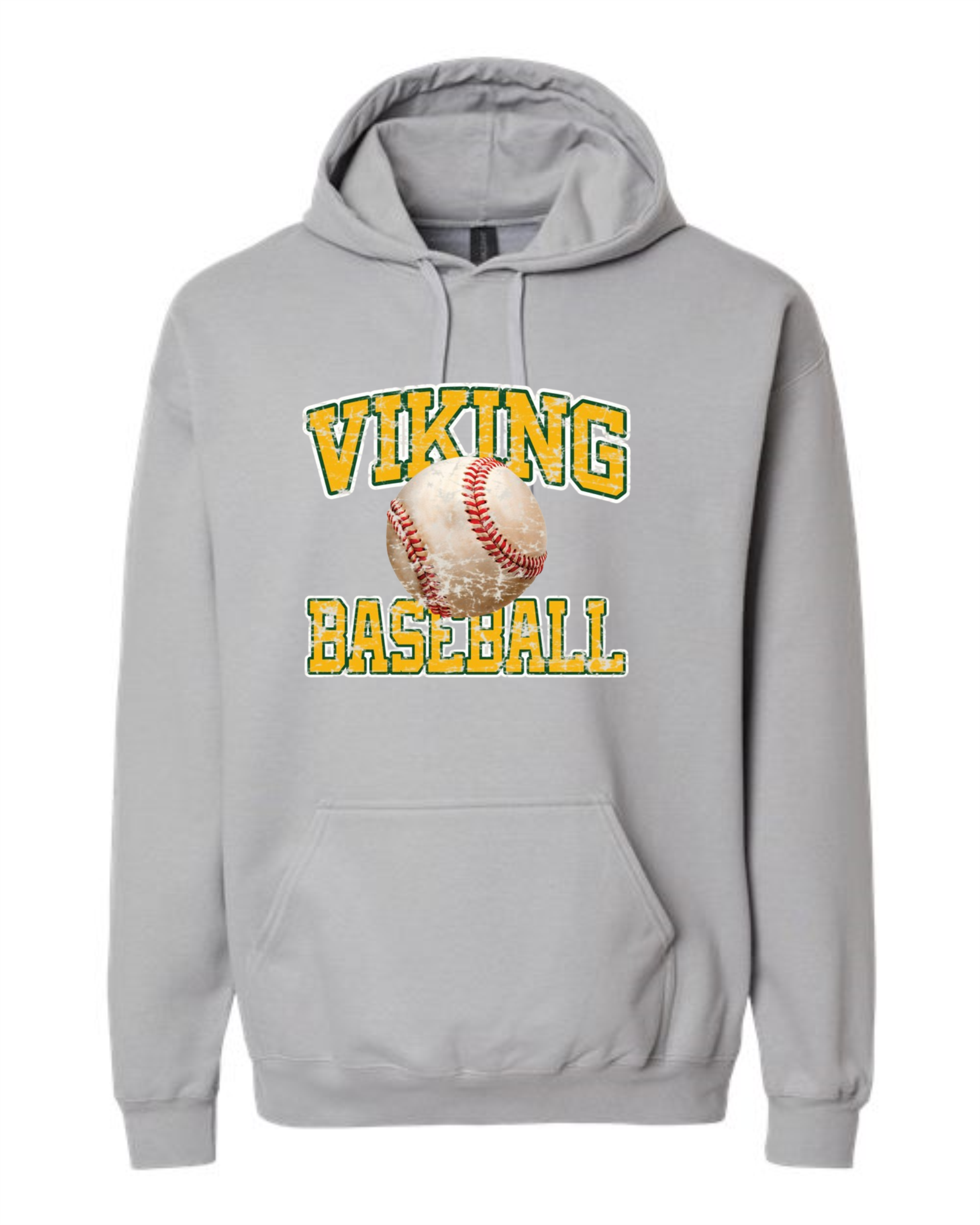 Viking Baseball Distressed Gildan Softstyle Hooded Sweatshirt