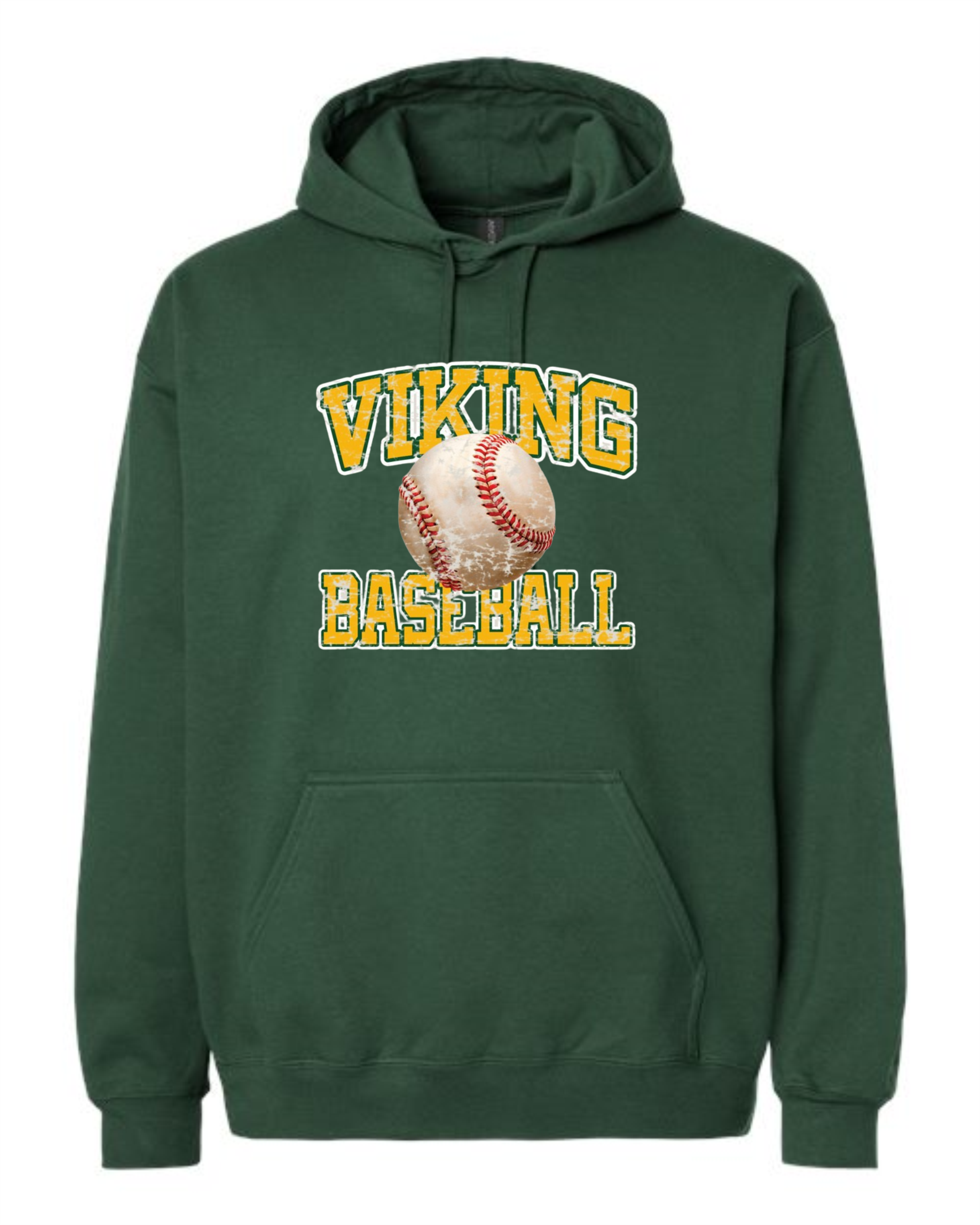 Viking Baseball Distressed Gildan Softstyle Hooded Sweatshirt