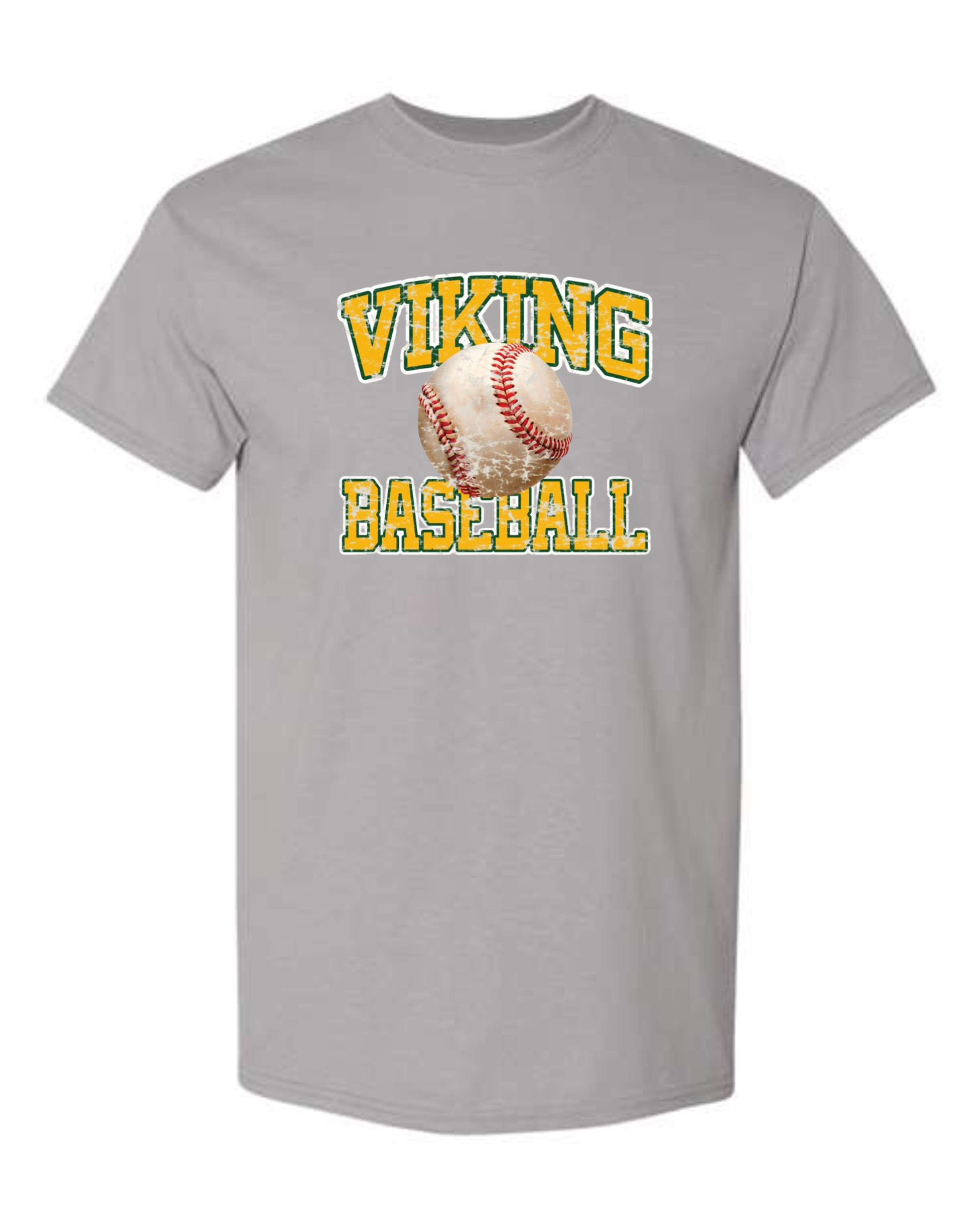 Viking Baseball Distressed Gildan DryBlend Short Sleeve
