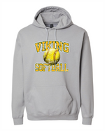 Load image into Gallery viewer, Viking Softballl Distressed Gildan Softstyle Hooded Sweatshirt
