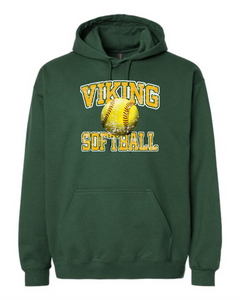 Viking Softballl Distressed Gildan Softstyle Hooded Sweatshirt