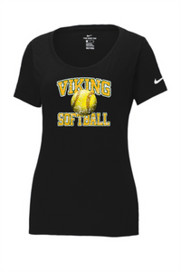 Viking Softball Distressed Nike Dri-FIT Cotton/Poly Tee