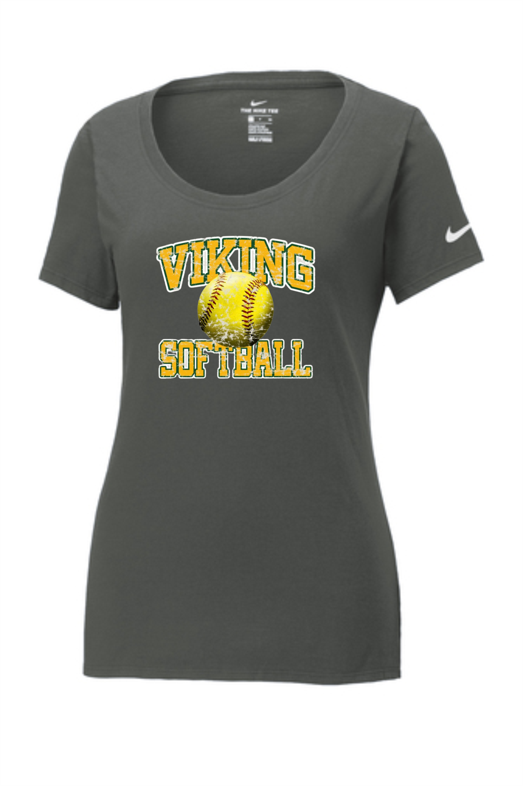 Viking Softball Distressed Nike Dri-FIT Cotton/Poly Tee