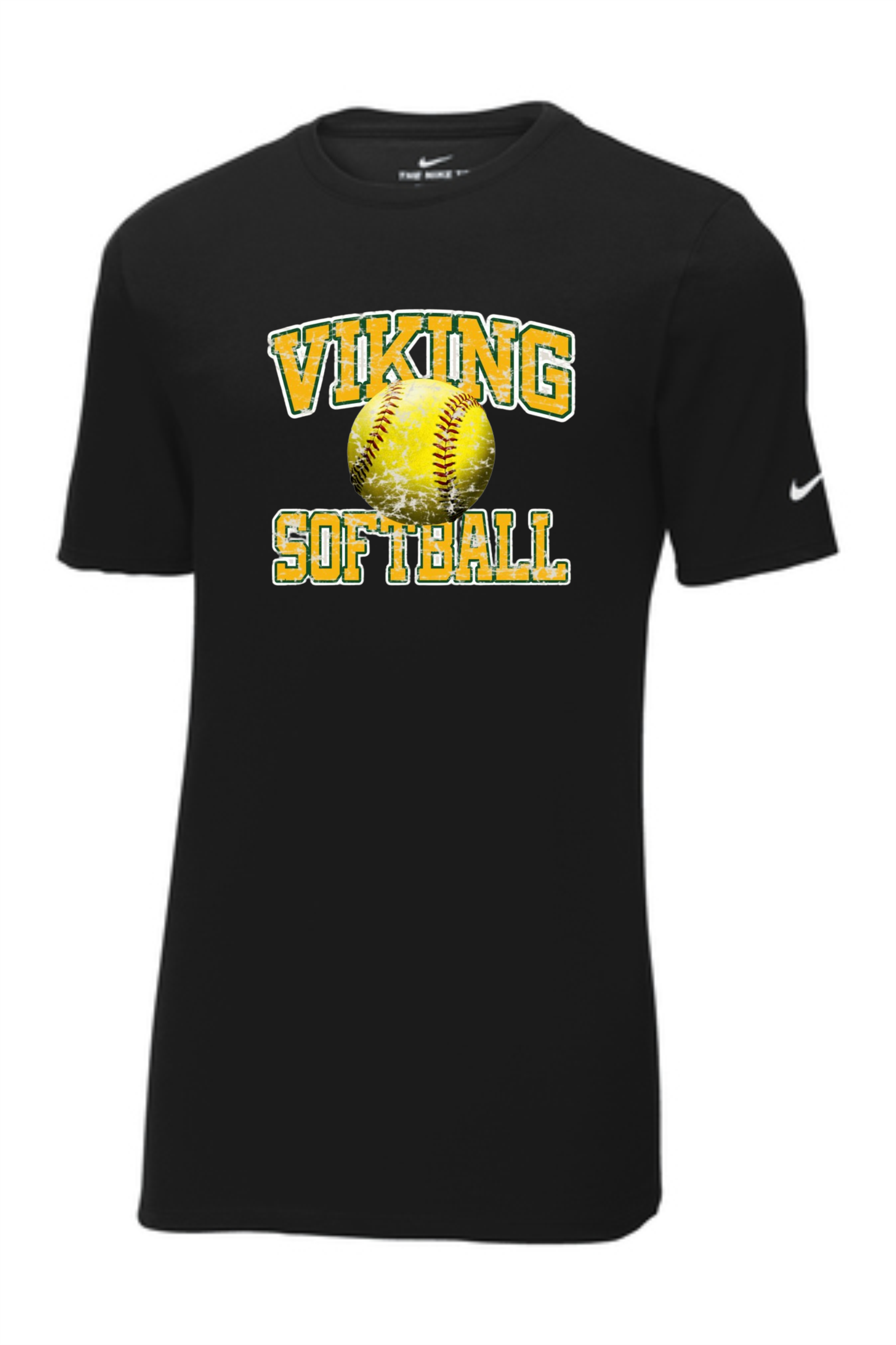 Viking Softball Distressed Nike Dri-FIT Cotton/Poly Tee